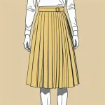 pale yellow pleated skirt image